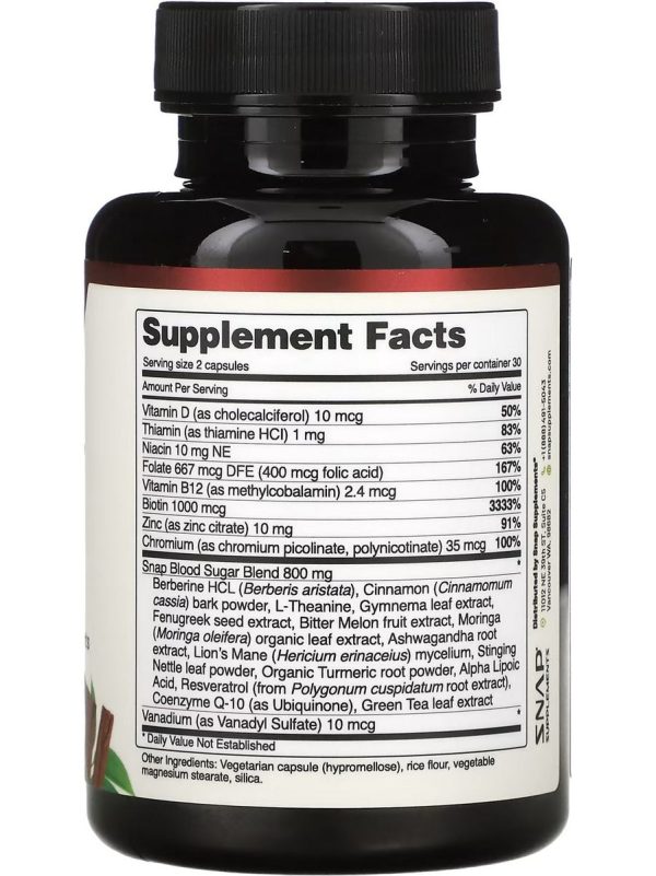 Snap Supplements, Blood Sugar Blend, 60 Capsules Online Sale