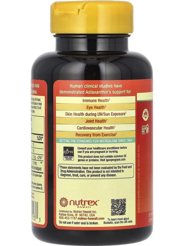 Nutrex Hawaii, BioAstin Hawaiian Astaxanthin, 4 mg, 120 Soft Gels Online Hot Sale