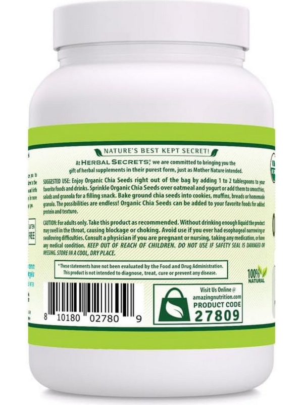 Herbal Secrets, Organic Chia Seeds Powder, 12 g, 2 lbs Hot on Sale