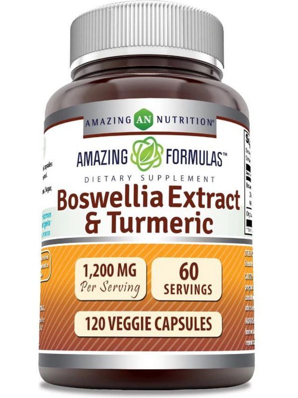 Amazing Formulas, Boswellia Extract & Turmeric, 1200 mg, 120 Veggie Capsules Online Sale