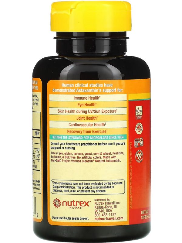 Nutrex Hawaii, BioAstin Hawaiian Astaxanthin, 4 mg, 120 Vegan Soft Gels Fashion