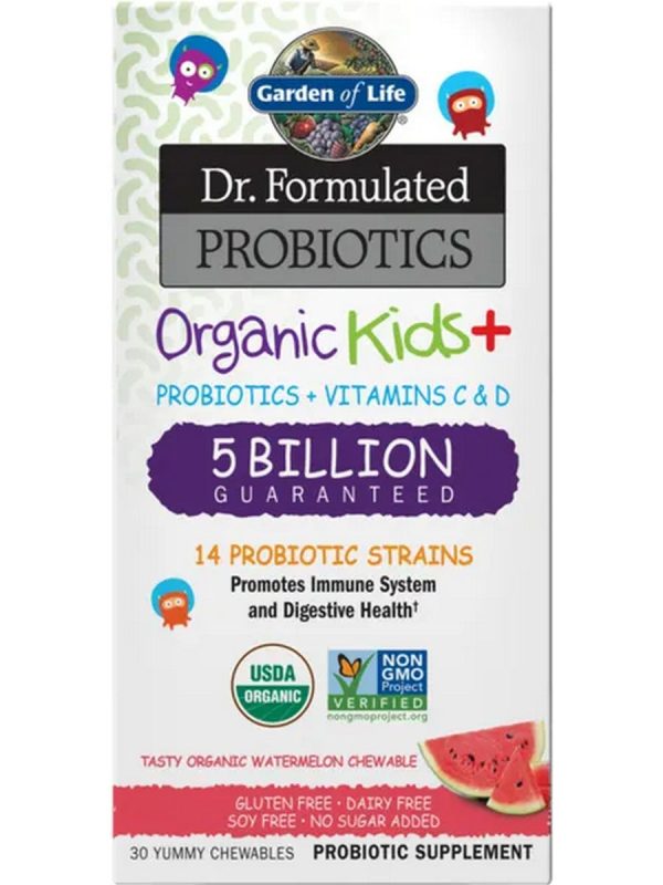 Garden of Life, Dr. Formulated Probiotics, Organic Kids +, Watermelon, 30 Yummy Chewables For Sale