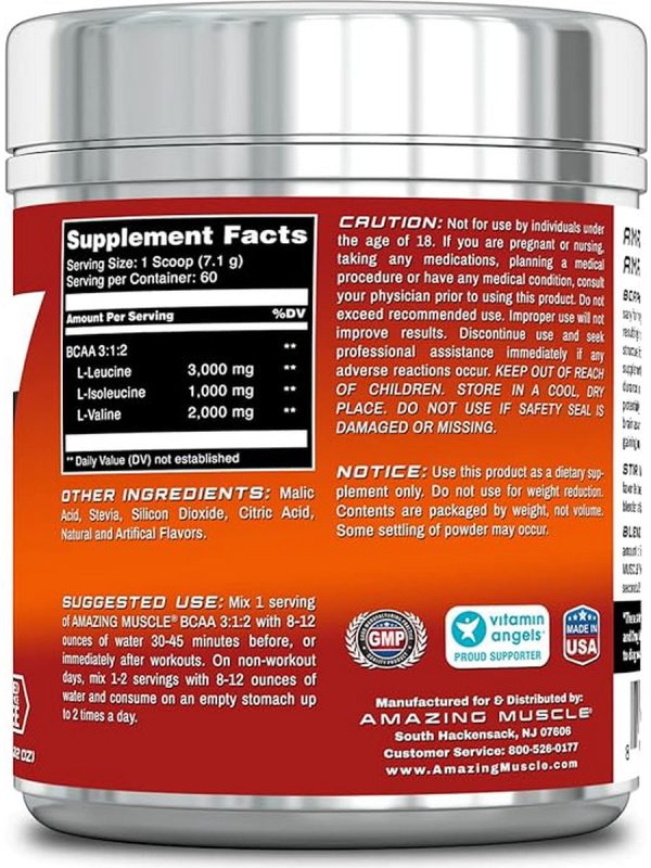 Amazing Muscle, BCAA 3:1:2, Fruit Punch, 0.94 lb Online now