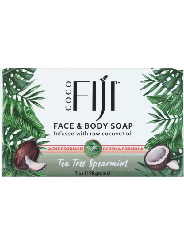 Organic Fiji, Face and Body Soap, Tea Tree Spearmint, 7 oz For Sale