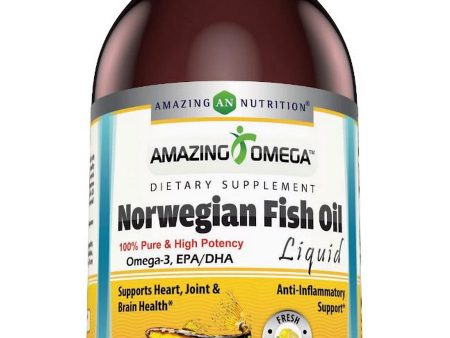 Amazing Omega, Norwegian Fish Oil, Fresh Lemon Flavor, 16 fl oz on Sale