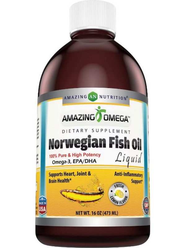 Amazing Omega, Norwegian Fish Oil, Fresh Lemon Flavor, 16 fl oz on Sale