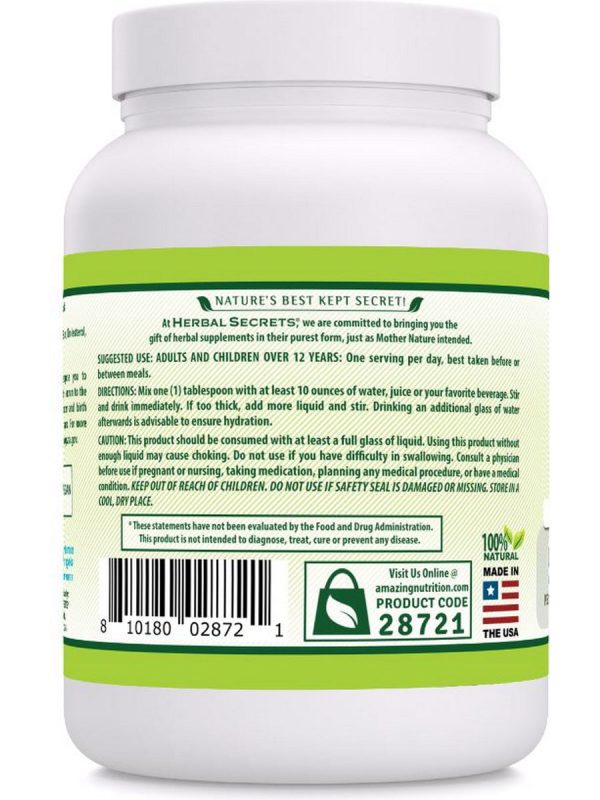 Herbal Secrets, Organic Whole Psyllium Husk Powder, 5 g, 16 oz Online