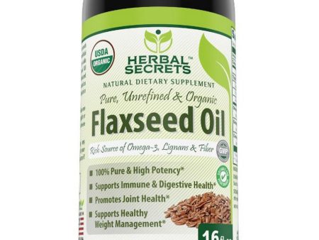 Herbal Secrets, Organic Flaxseed Oil, 16 fl oz Online