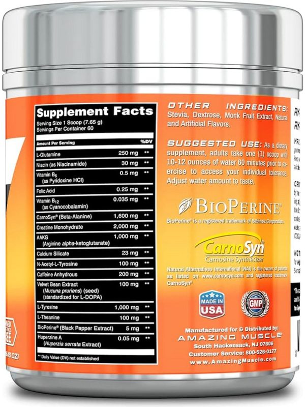 Amazing Muscle, Max Boost Ultimate Pre-Workout Formula, Orange, 15.23 oz Online Sale