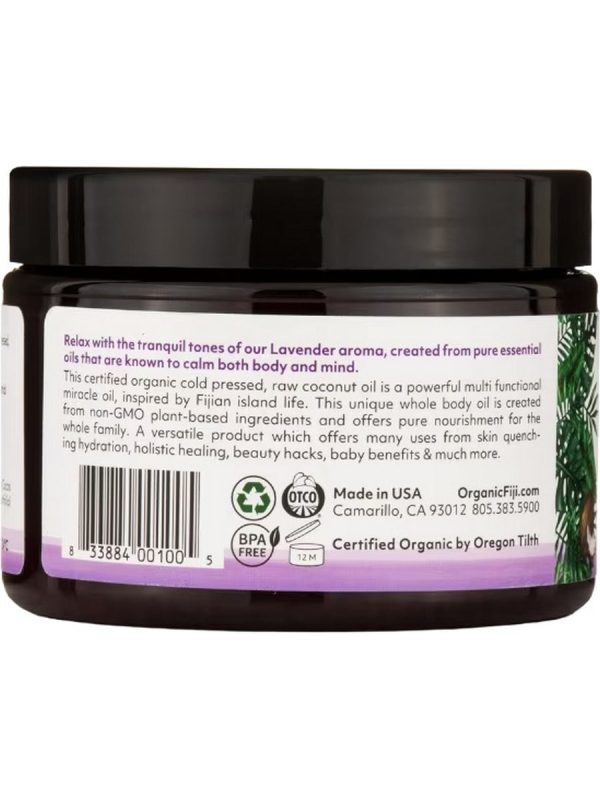 Organic Fiji, Raw Coconut Oil, Lavender, 12 fl oz Online Hot Sale