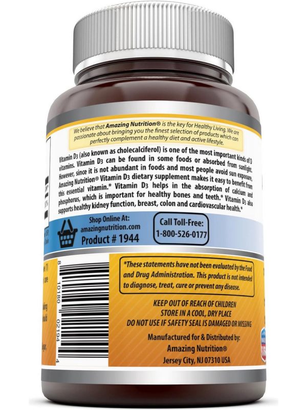 Amazing Formulas, Vitamin D3, 5000 IU, 180 softgels Cheap