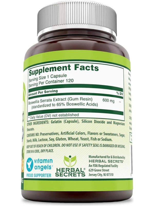 Herbal Secrets, Boswellia Extract, 600 mg, 120 Capsules Discount