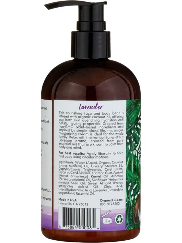 Organic Fiji, Face and Body Lotion, Lavender, 12 fl oz Online Hot Sale