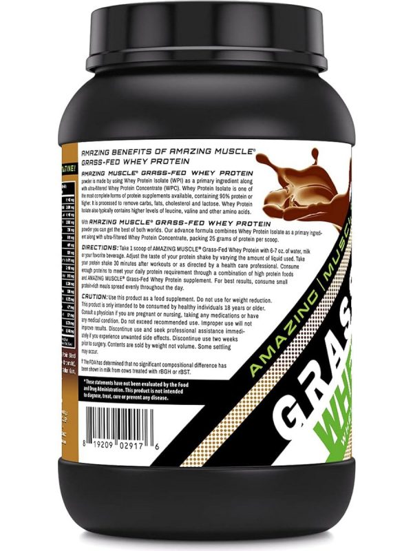 Amazing Muscle, Grass-Fed Whey Protein, Chocolate, 2 lbs Online