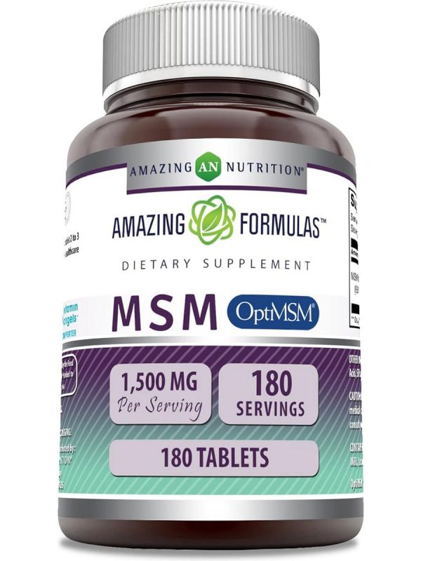 Amazing Formulas, MSM, OptiMSM, 1500 mg, 180 Tablets Online now