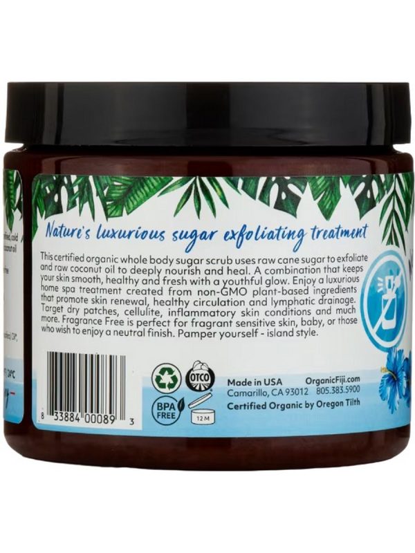 Organic Fiji, Whole Body Sugar Scrub, Fragrance Free, 20 fl oz Fashion