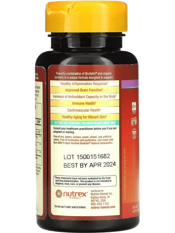 Nutrex Hawaii, BioAstin Hawaiian Astaxanthin, 6 mg, 30 Vegan Soft Gels Supply