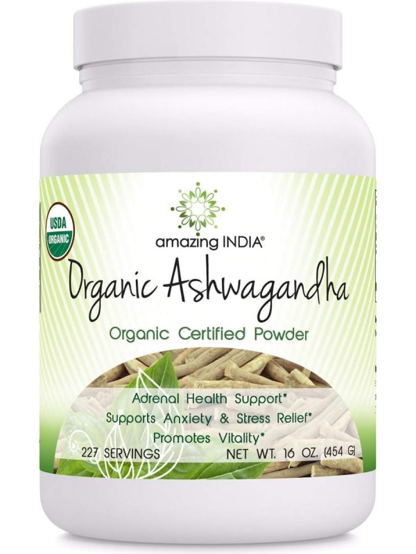 Amazing India, Organic Ashwagandha Powder, 16 oz For Discount