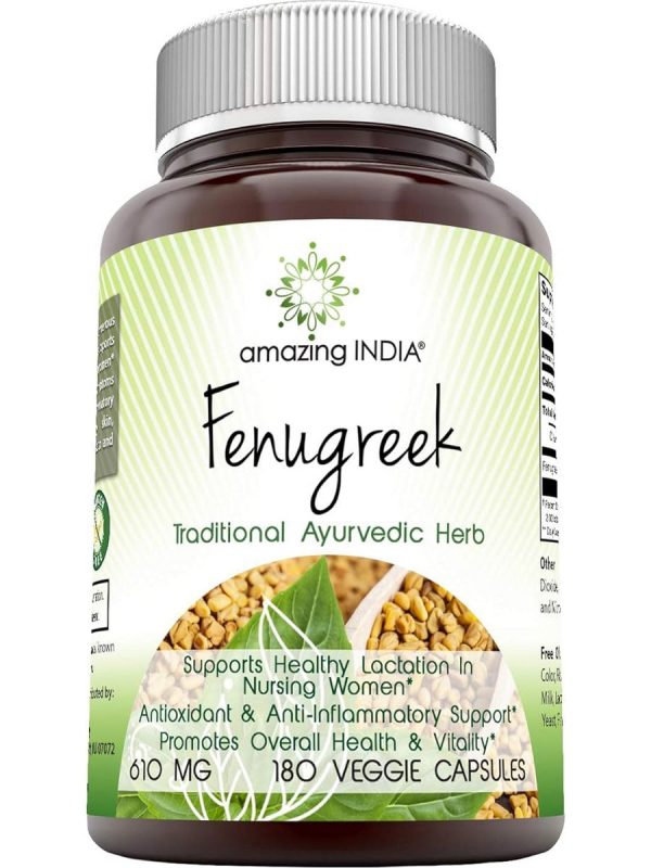 Amazing India, Fenugreek, 610 mg, 180 Veggie Capsules Fashion