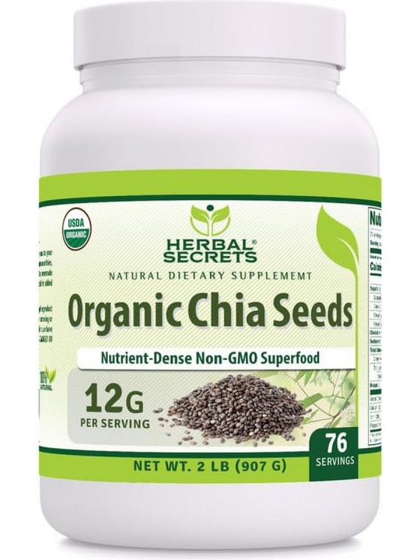 Herbal Secrets, Organic Chia Seeds Powder, 12 g, 2 lbs Hot on Sale