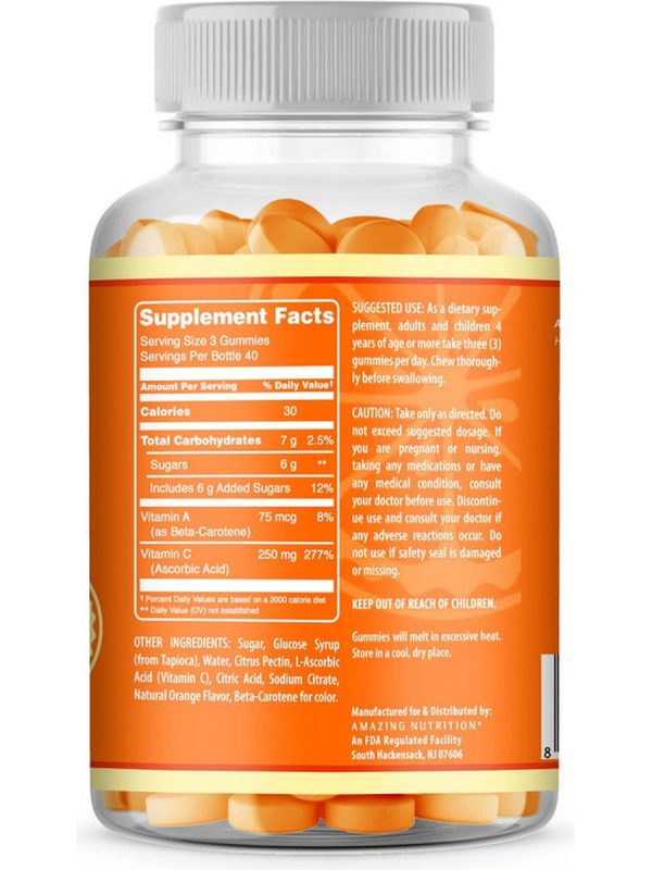 Amazing Nutrition, Amazing Gummies, Vitamin C, 120 Orange Gummies Fashion