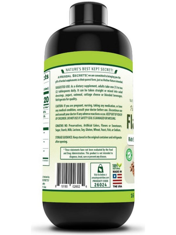 Herbal Secrets, Organic Flaxseed Oil, 16 fl oz Online