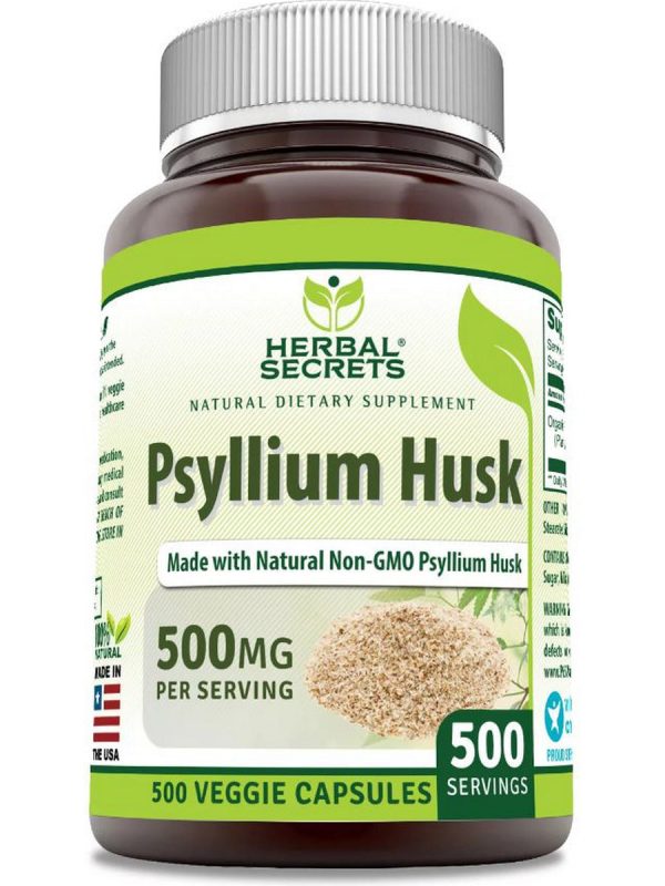 Herbal Secrets, Psyllium Husk, 500 mg, 500 Veggie Capsules Online Hot Sale