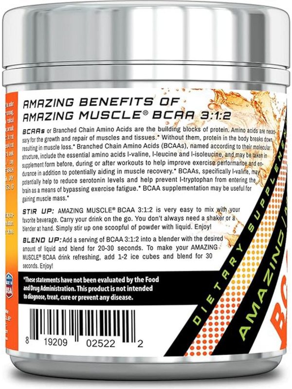 Amazing Muscle, BCAA 3:1:2, Orange, 0.94 lb on Sale