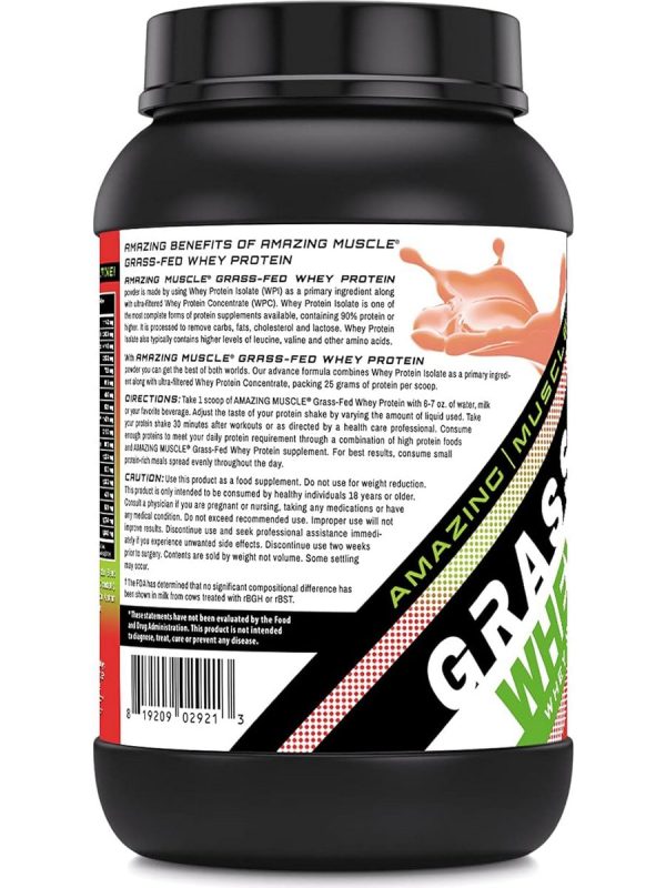 Amazing Muscle, Grass-Fed Whey Protein, Strawberry, 2 lbs Cheap