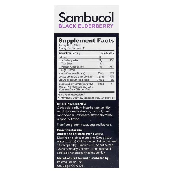 Sambucol, Immune + Vit C and Zinc Effervescent, 15 Effervescent Tablets Hot on Sale