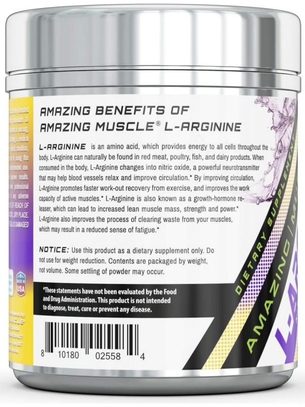 Amazing Muscle, L-Arginine, Unflavored, 1 lb Hot on Sale