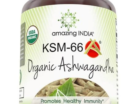 Amazing India, KSM-66, Organic Ashwagandha, 500 mg, 120 Organic Tablets on Sale