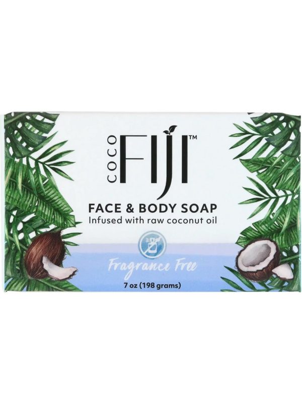 Organic Fiji, Face and Body Soap, Fragrance Free, 7 oz For Cheap