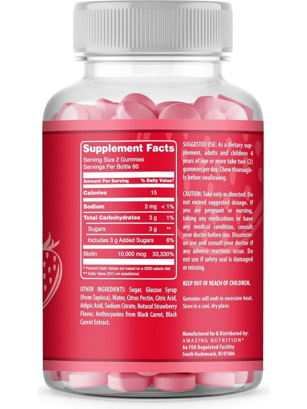 Amazing Nutrition, Amazing Gummies, Biotin, 120 Strawberry Gummies Sale