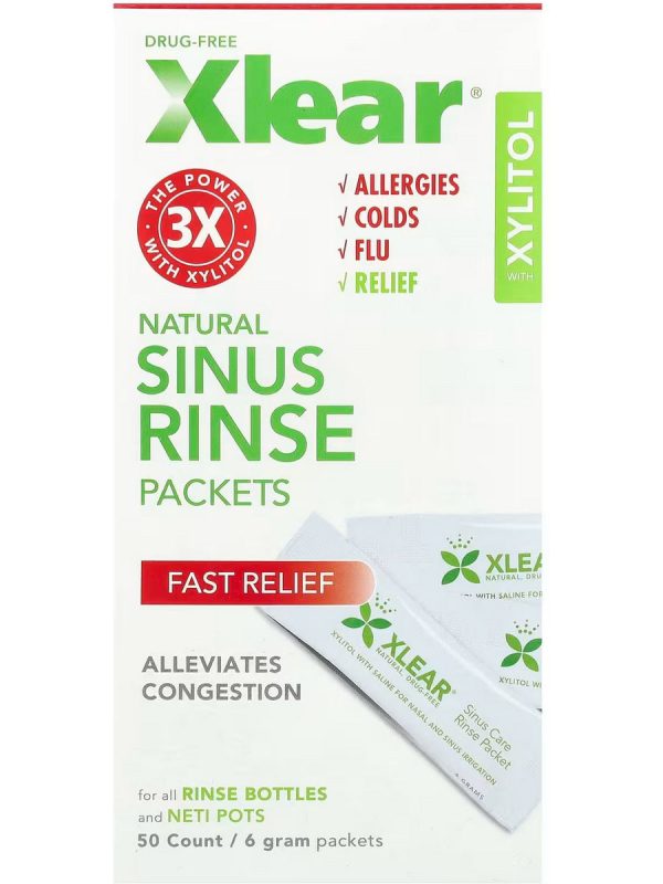 Xlear, Sinus Rinse Packets with Xylitol, 50 Count 6 gm Packets Online Hot Sale