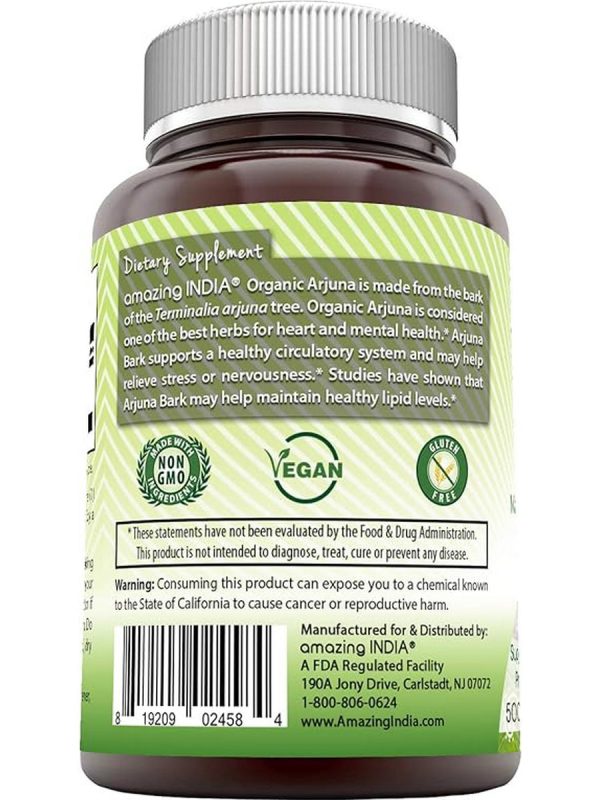 Amazing India, Arjuna, 500 mg, 120 Veggie Capsules Cheap