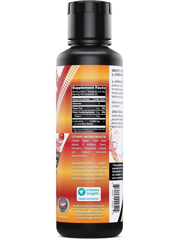 Amazing Muscle, L-Carnitine, 3000 mg, Fruit Punch, 16 fl oz Online now