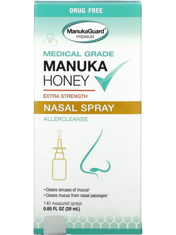 ManukaGuard, Medical Grade Manuka Honey, Nasal Spray Allercleanse, Extra Strength, 0.65 fl oz For Discount