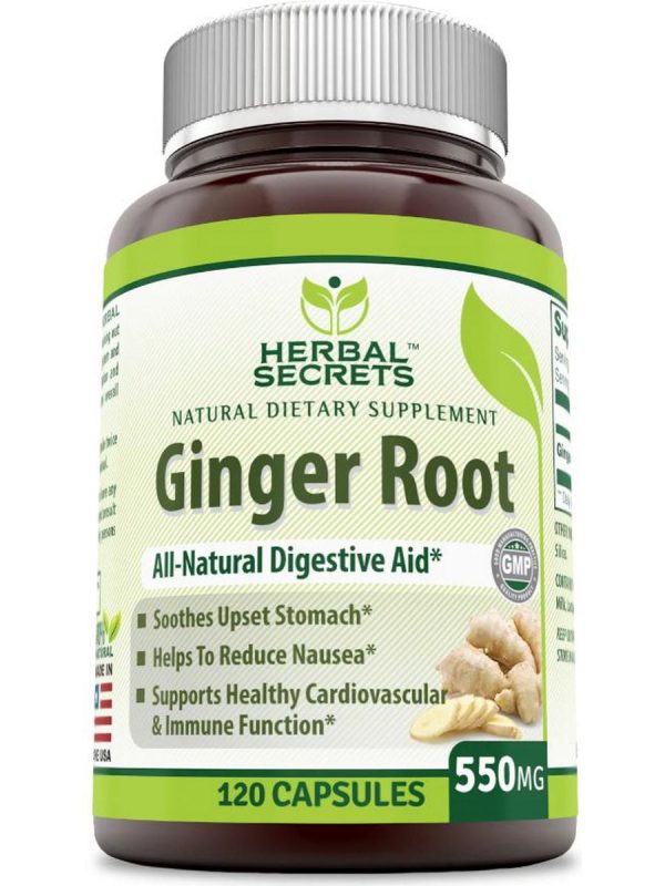 Herbal Secrets, Ginger Root, 550 mg, 120 Veggie Capsules Fashion