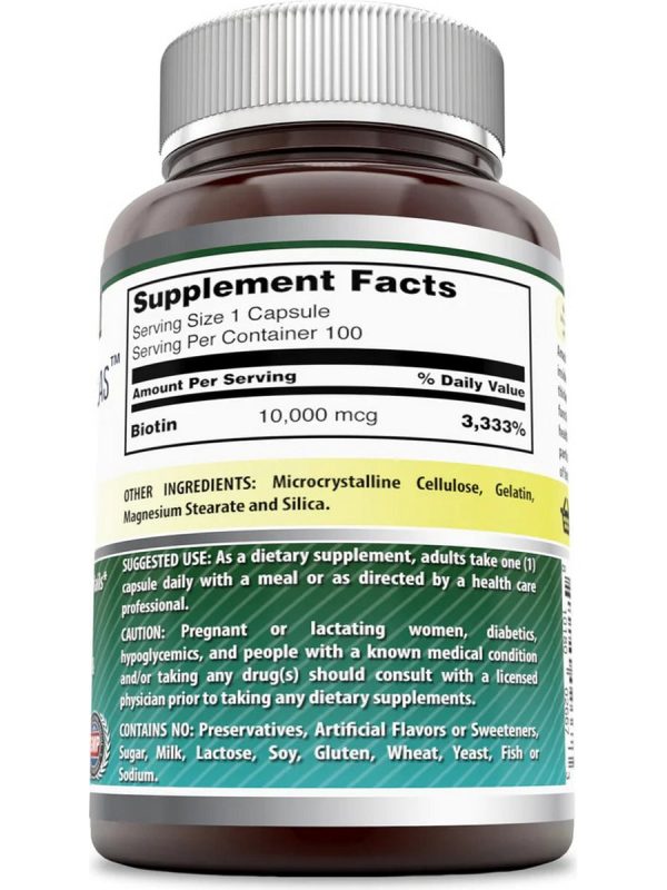 Amazing Formulas, Biotin, 10,000 mcg, 100 Veggie Capsules Online now