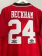 1994 96 MANCHESTER UNITED BECKHAM #24 HOME SHIRT (L) UMBRO Online Sale