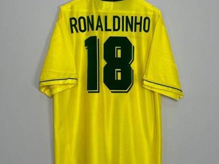 1994 96 BRAZIL RONALDINHO #18 *BNWOT* HOME SHIRT (XXL) UMBRO Online Hot Sale