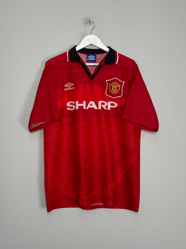 1994 96 MANCHESTER UNITED BECKHAM #24 HOME SHIRT (L) UMBRO Online Sale