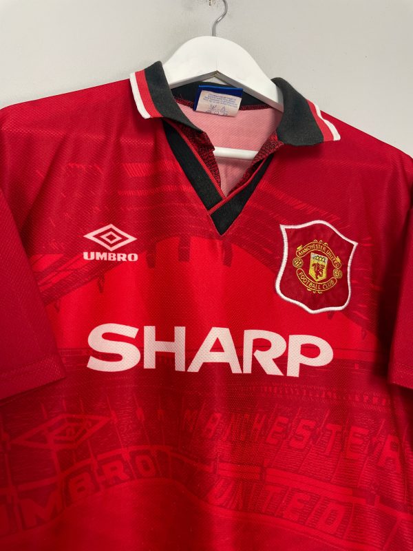 1994 96 MANCHESTER UNITED MCCLAIR #9 HOME SHIRT (M) UMBRO Sale