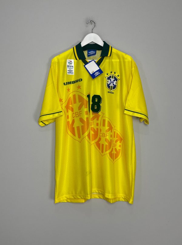 1994 96 BRAZIL RONALDINHO #18 *BNWT* HOME SHIRT (XL) UMBRO For Discount