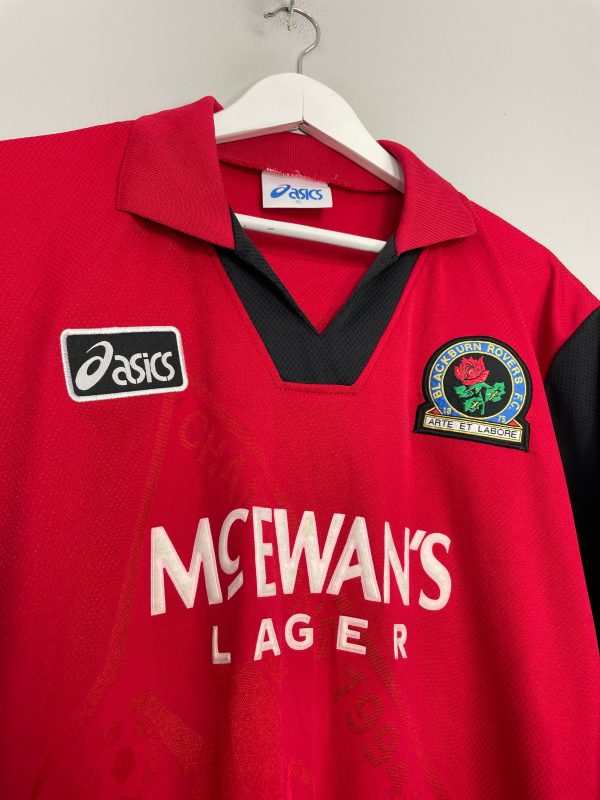 1995 96 BLACKBURN ROVERS SHEARER #9 AWAY SHIRT (XL) ASICS on Sale