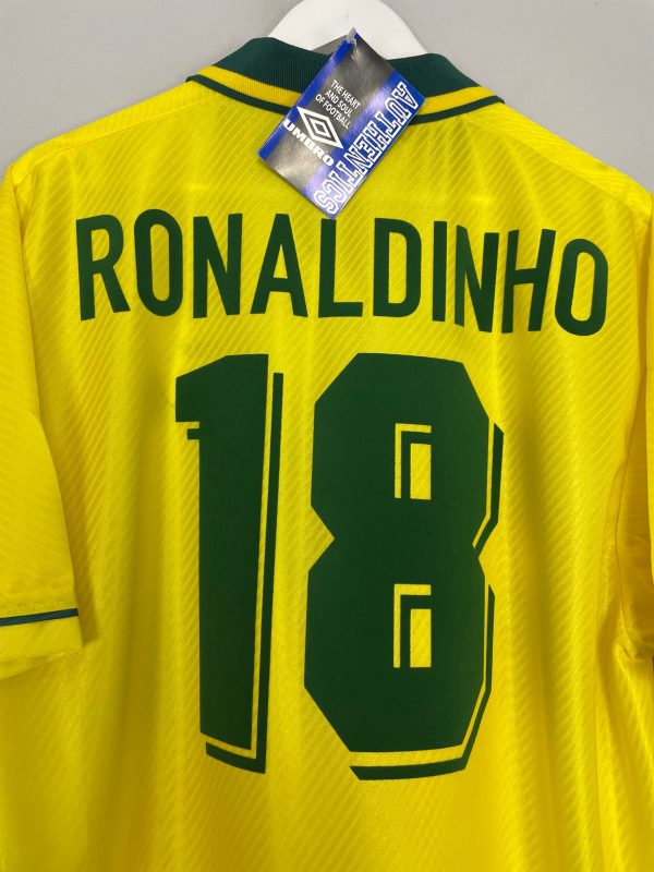 1994 96 BRAZIL RONALDINHO #18 *BNWT* HOME SHIRT (XL) UMBRO For Discount