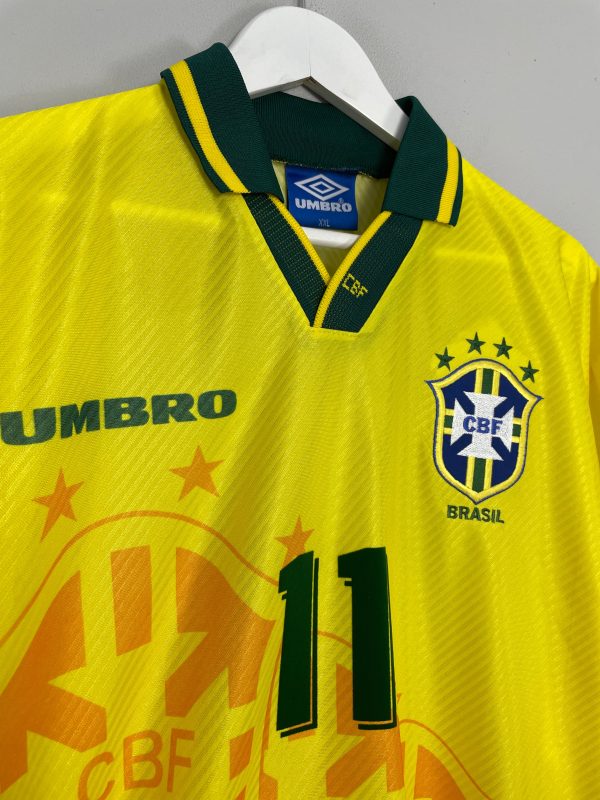 1994 96 BRAZIL ROMARIO #11 *BNWOT* HOME SHIRT (XXL) UMBRO For Sale