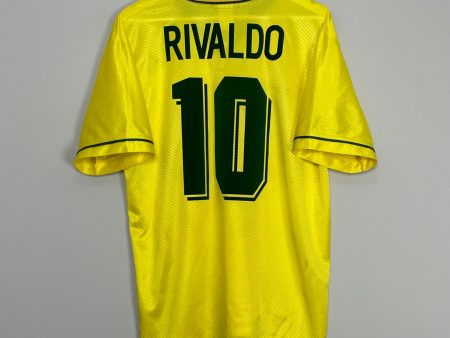 1994 96 BRAZIL RIVALDO #10 HOME SHIRT (L) UMBRO Supply