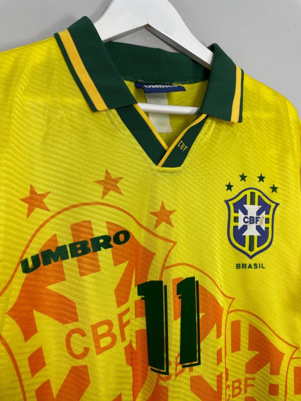 1994 96 BRAZIL ROMARIO #11 HOME SHIRT (L) UMBRO Hot on Sale